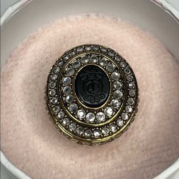Y2K JUICY COUTURE PAVE RING SACHET SOLID PERFUME RARE VINTAGE CAMEO Swarovski - Picture 8 of 12